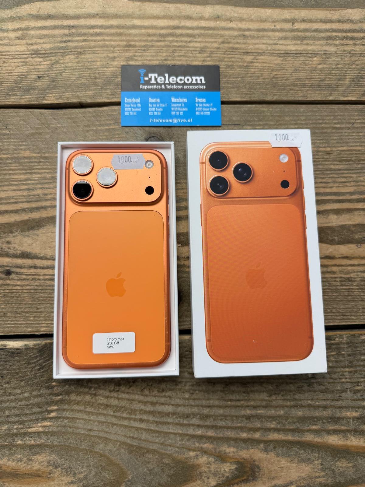 Iphone 17 pro max orange 256 GB + garantie 98%, Ophalen of Verzenden, Zo goed als nieuw