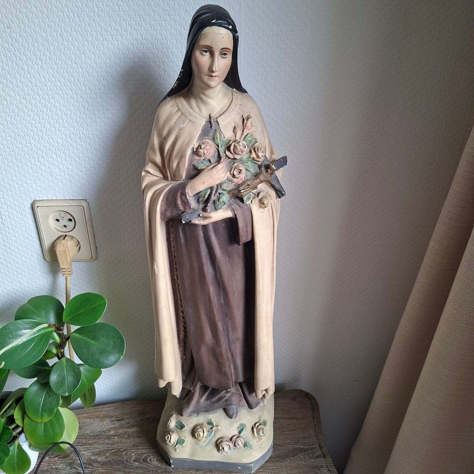Vintage beeld van Heilige Theresia van Lisieux, Antiek en Kunst, Ophalen