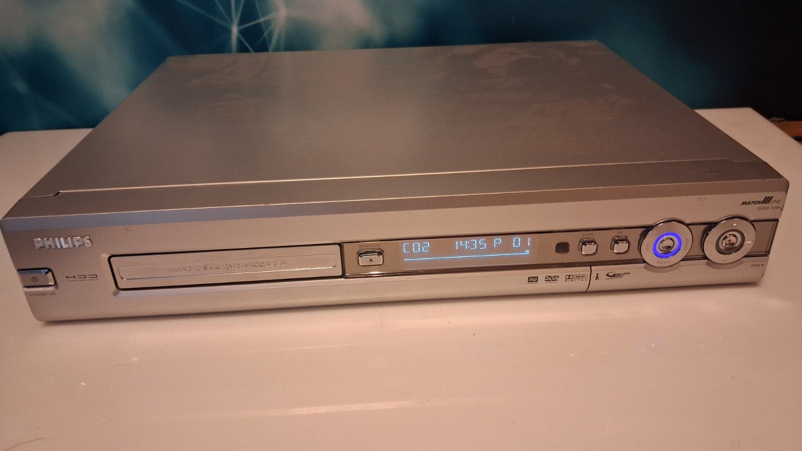 Philips Matchline DVDR 725H +afstandsbediening, Ophalen of Verzenden, Gebruikt, Harddiskrecorder, Met dvd-recorder