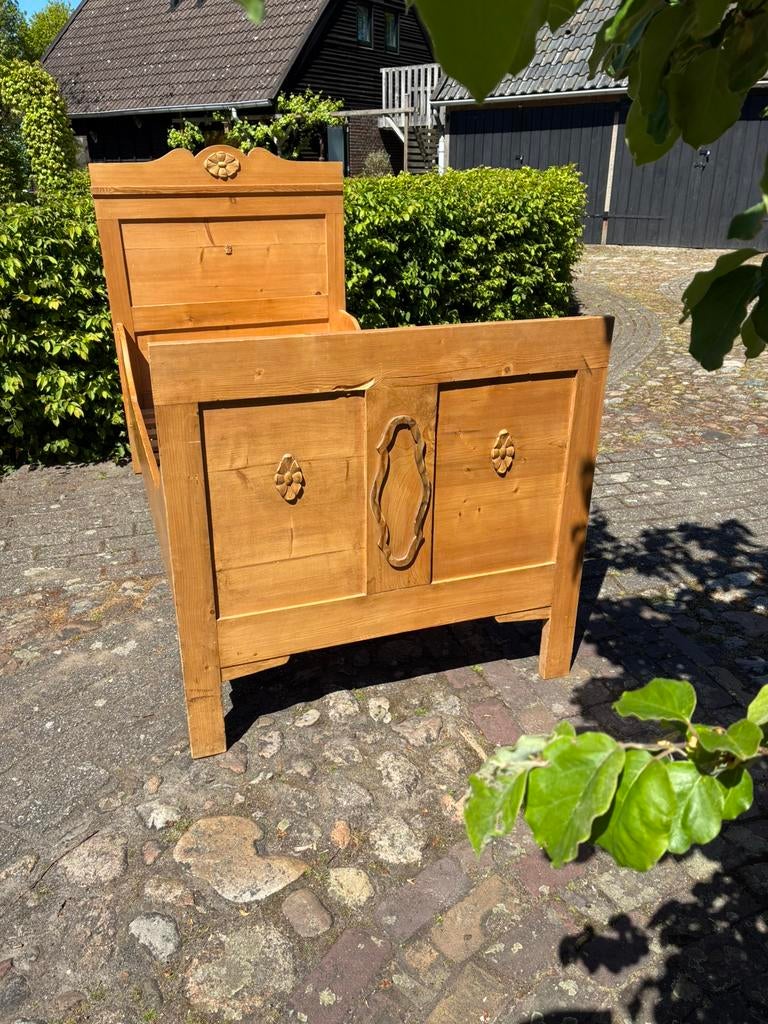 Antiek grenen bed, Antiek en Kunst, Antiek | Meubels | Bedden, Ophalen