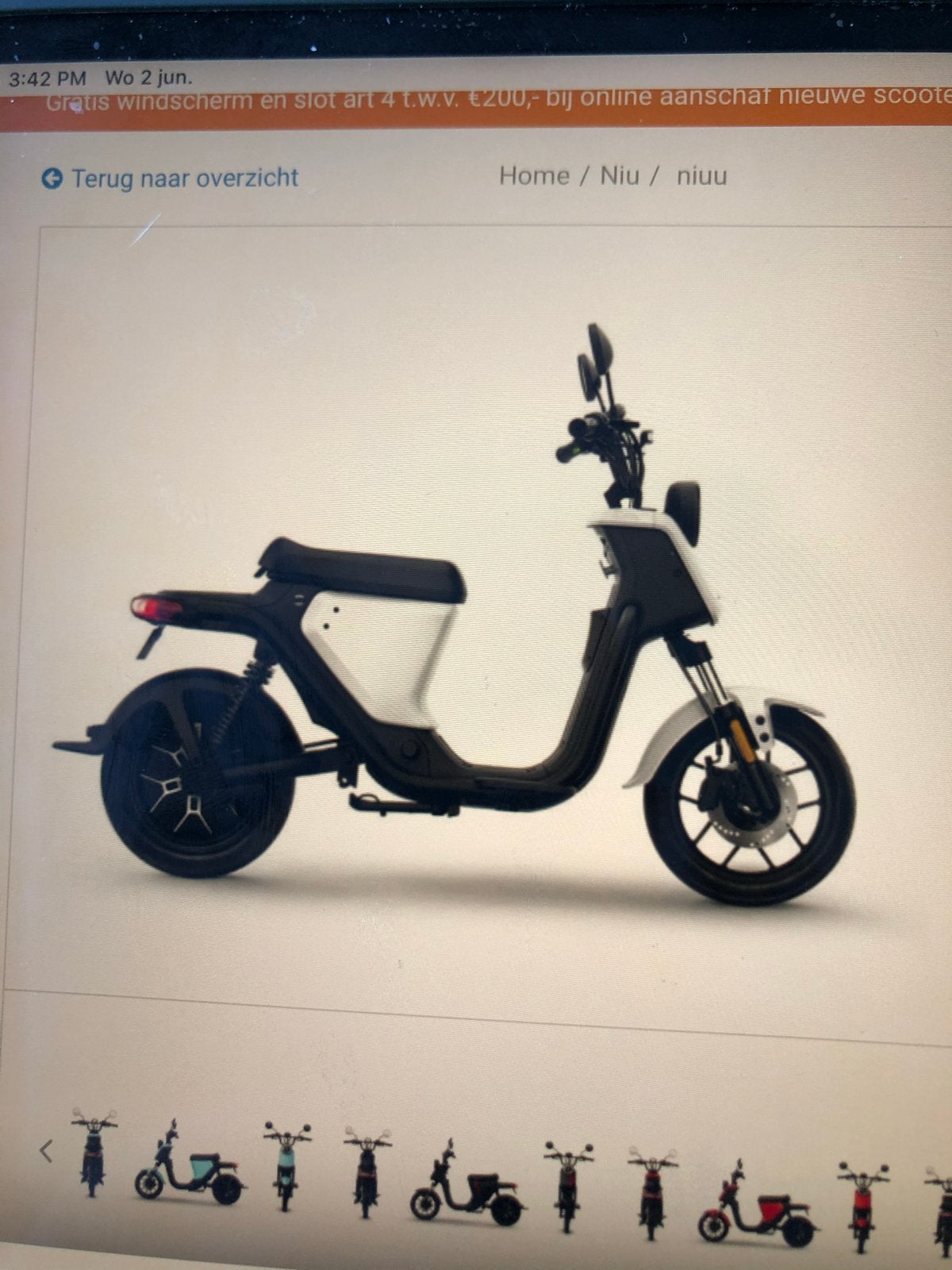 Niu UQi Pro snorscooter - Zwart-wit, z.g.a.n., Ophalen of Verzenden, Zo goed als nieuw, Elektrisch, Overige merken
