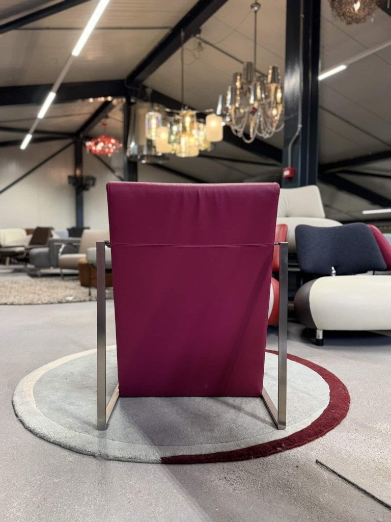 2 als nieuw Arco Spine Fauteuils roze leer design stoel, Huis en Inrichting, Fauteuils, Arco, Minder dan 75 cm, Leer, Ophalen of Verzenden