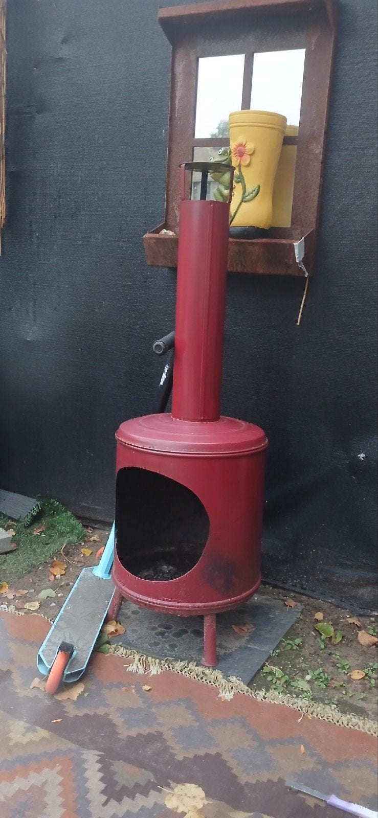 Rode tuinhaard/buitenhaard, Tuin en Terras, Ophalen, Gebruikt