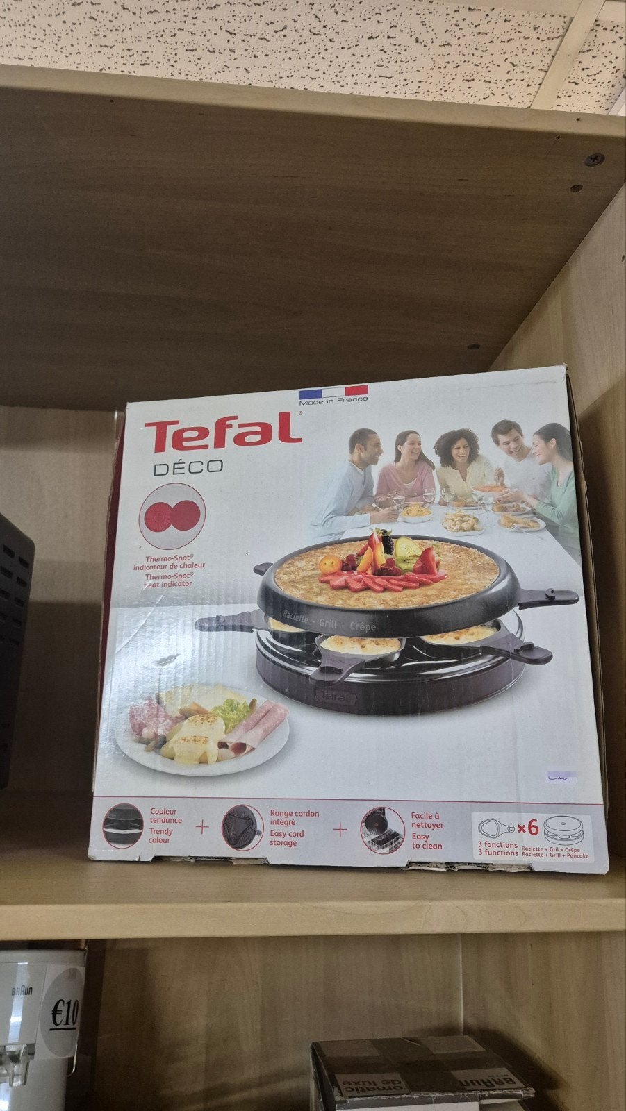 Tefal Déco Raclette Crêpe Grill - in doos, Ophalen of Verzenden, Zo goed als nieuw, SEB S.A., 112 Chemin du Moulin Carron, 69130 Écully, France