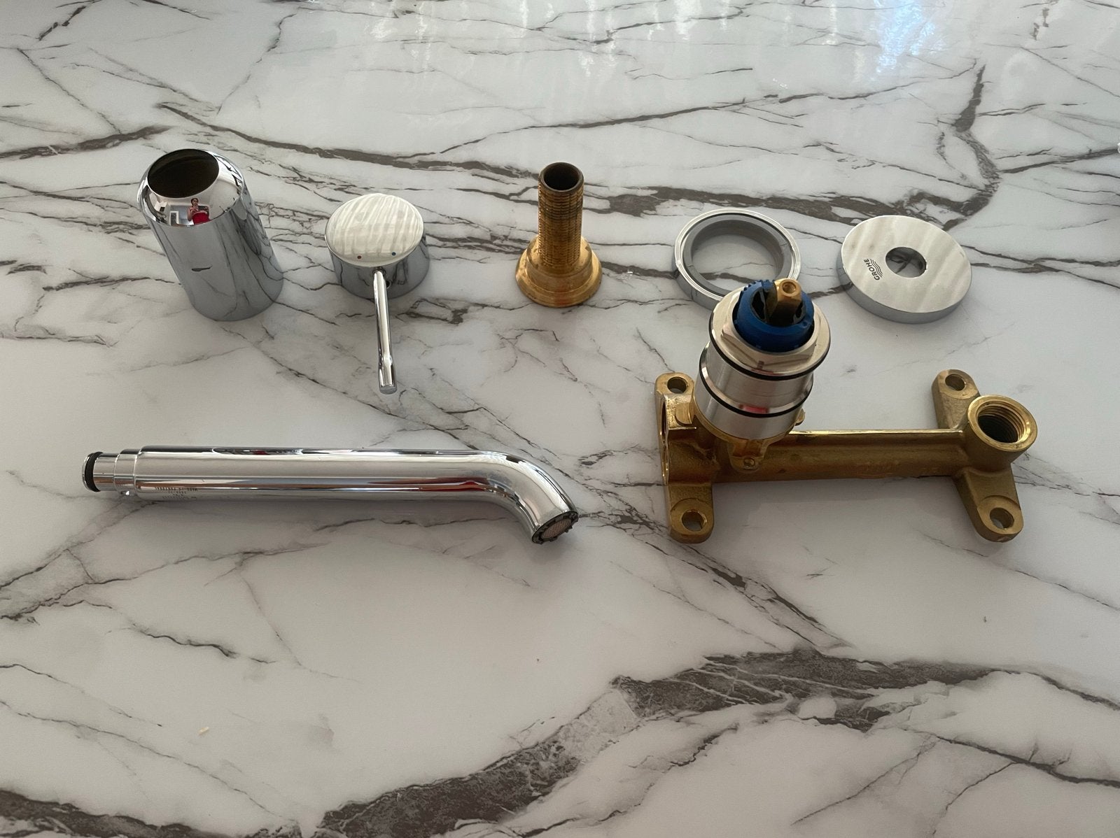 Grohe Essence M wastafelkraan met inbouwelement, Ophalen, Gebruikt, Chroom, Kraan