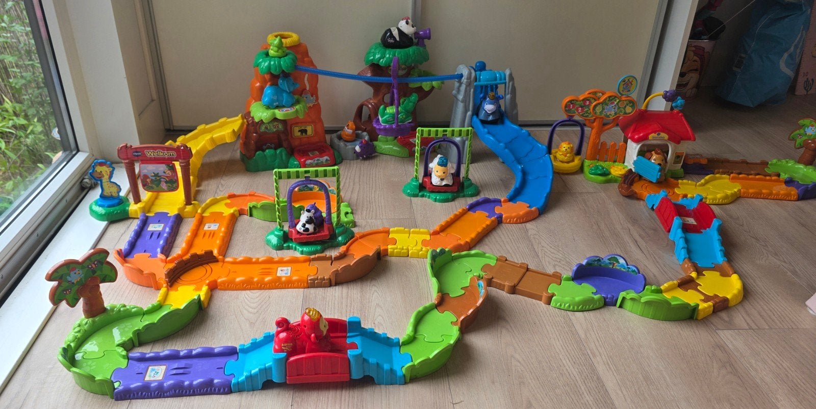 Complete VTech Zoef Zoef Dierentuin set en hondenhok met 12, Ophalen of Verzenden, Zo goed als nieuw