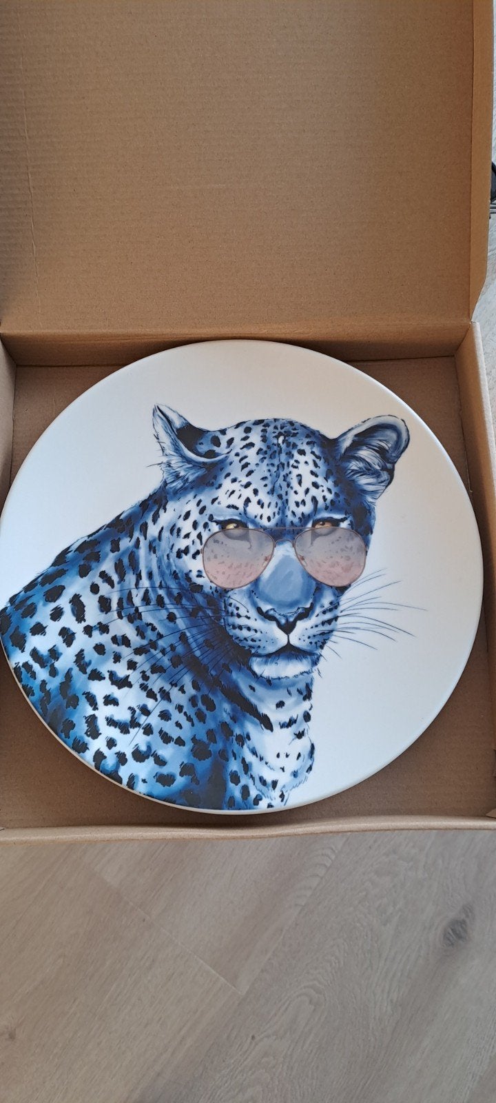 Heinen Delfts Blauw Cheeta Bord - Nieuw in doos, Ophalen, Overige merken, Nieuw, Delftsblauw