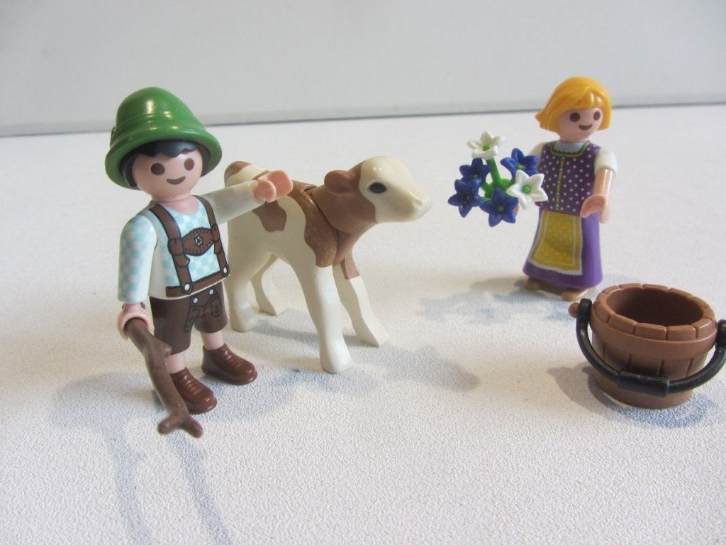 PLAYMOBIL boeren Kinderen met kalf - 70155, Ophalen of Verzenden, Gebruikt, Losse onderdelen