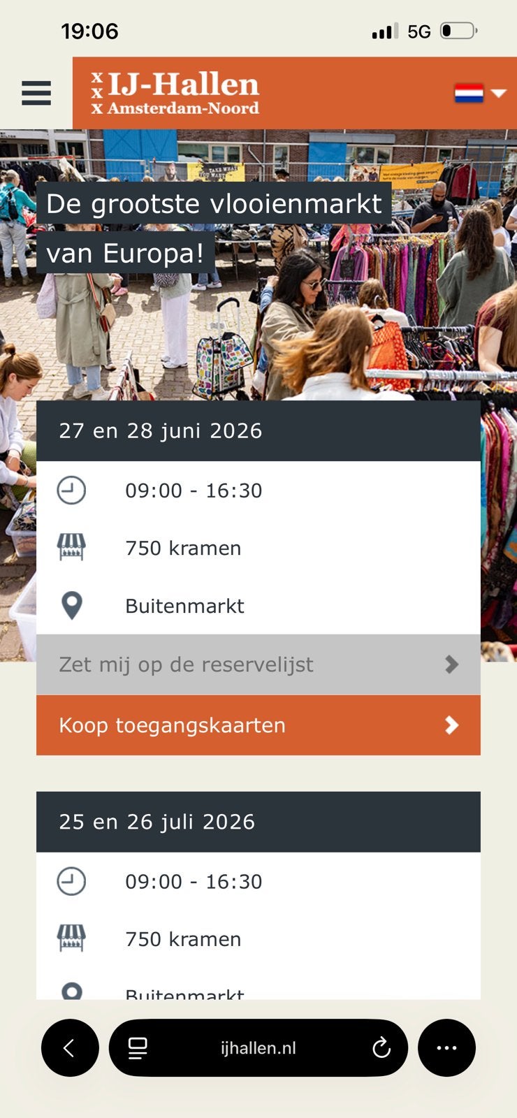 Ijhallen ticket kraam voor buiten zaterdag, Twee personen