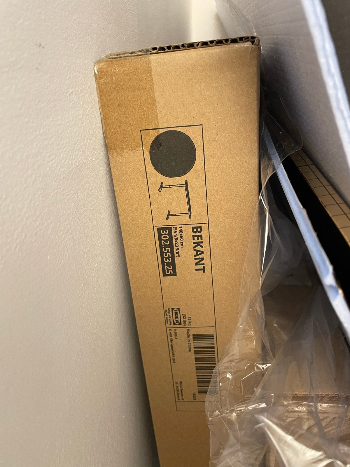 IKEA BEKANT onderframe 140x60 cm, nieuw in doos, Overige materialen, 100 tot 150 cm, Rechthoekig, Nieuw