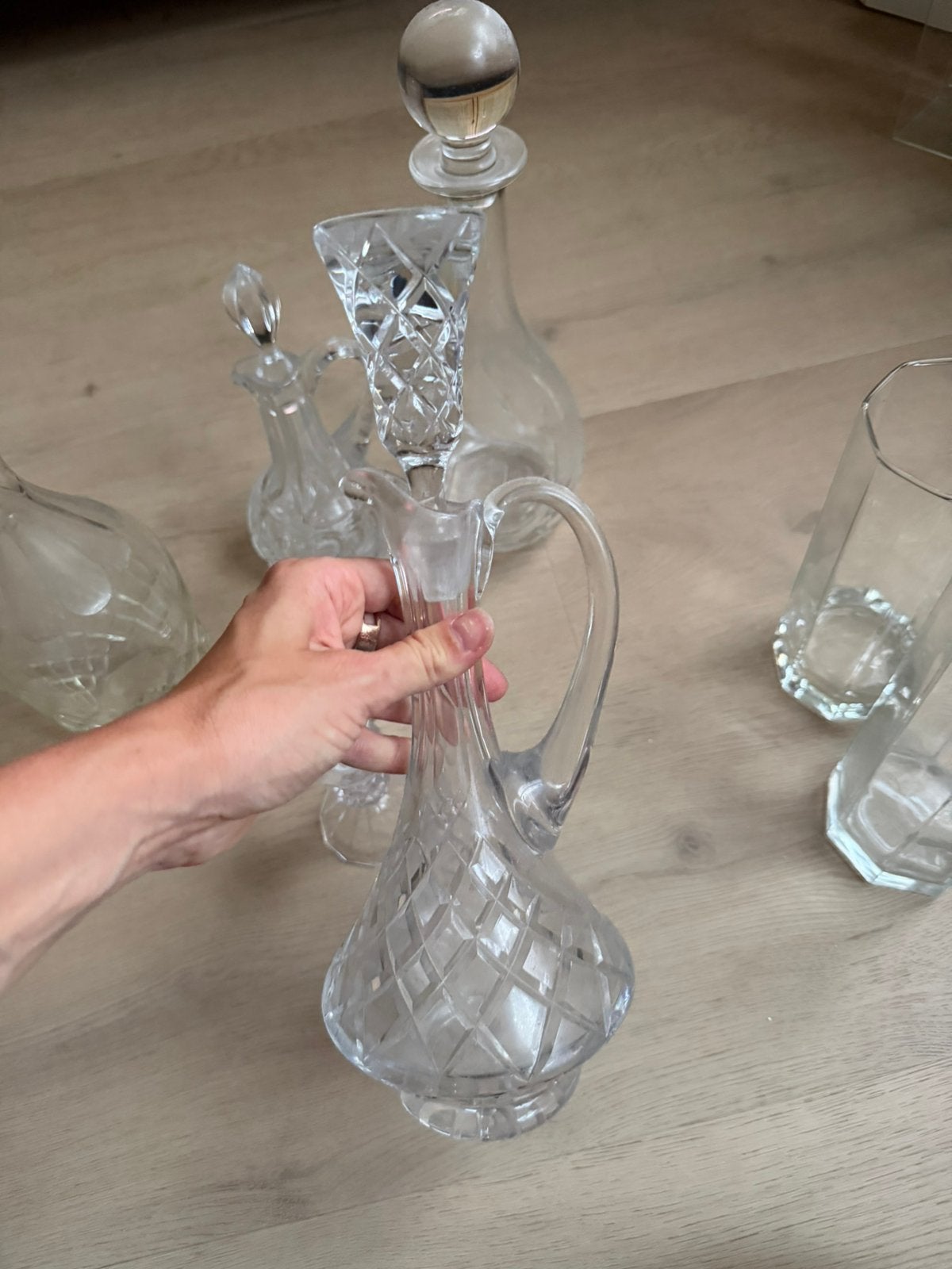 Kristallen kandelaar vintage karaf, Antiek en Kunst, Ophalen, Kristal