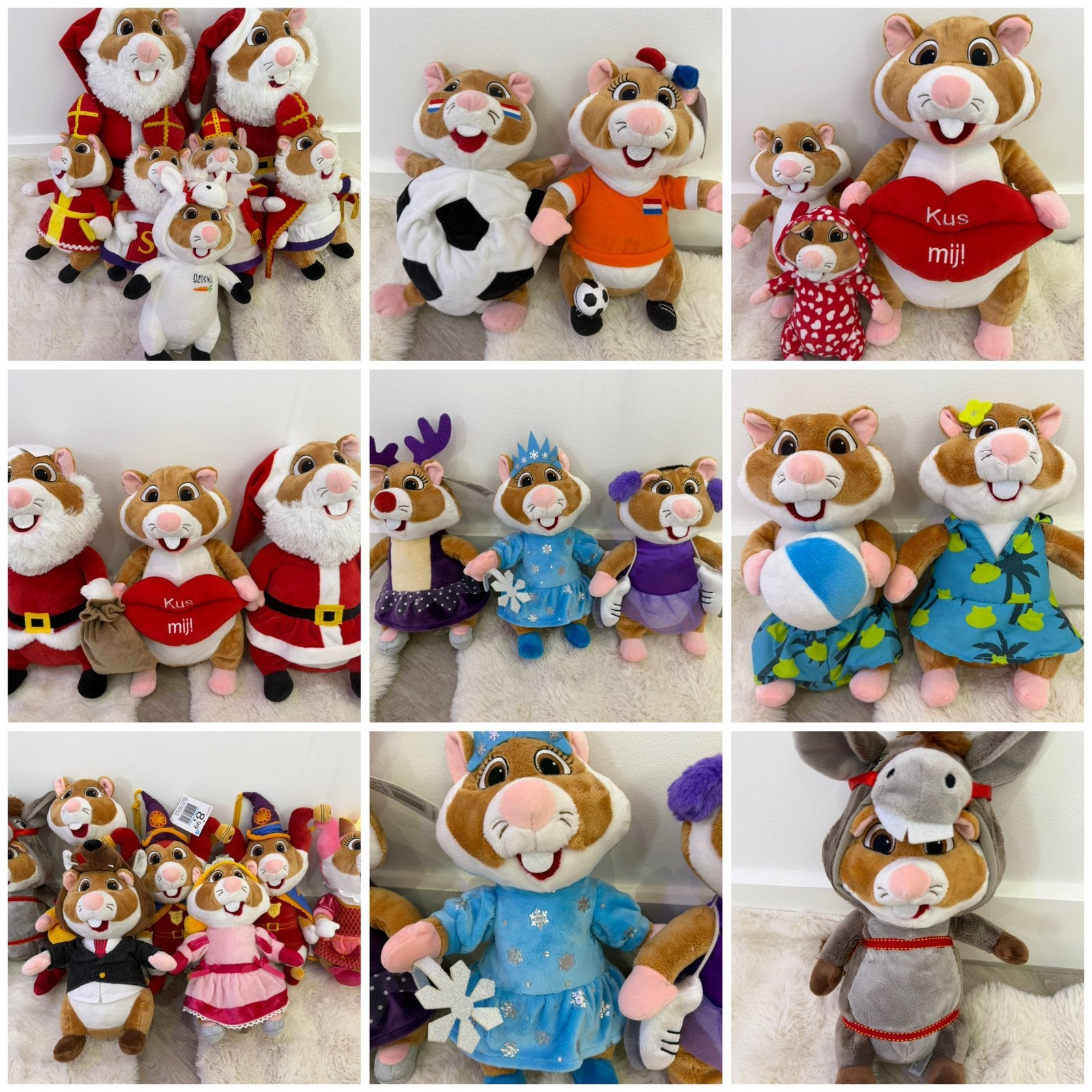 Grote collectie Hamster knuffels (Efteling, Kerst, Pasen, Zo, Albert Heijn, Hamster, Ophalen of Verzenden, Zo goed als nieuw