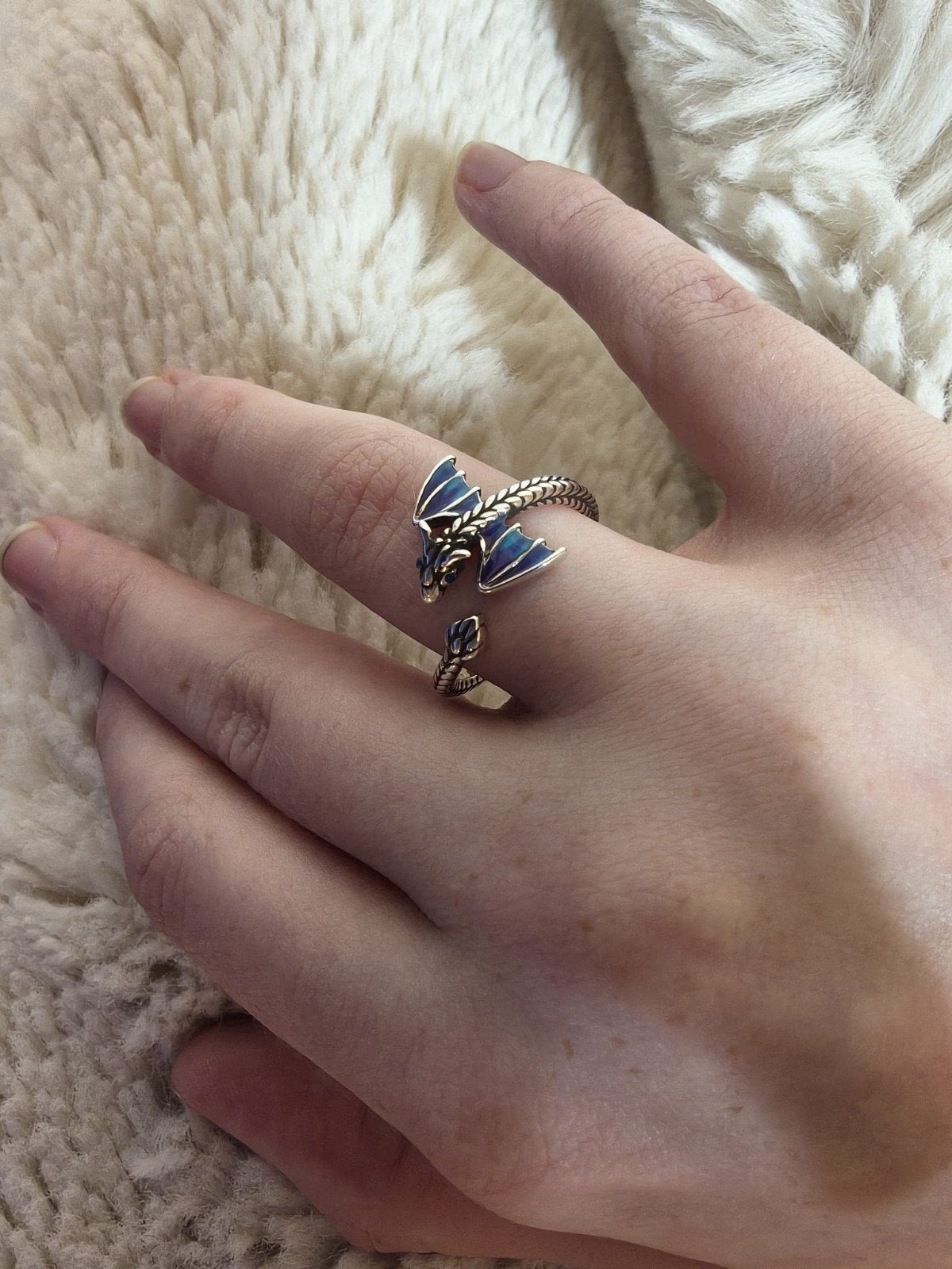 Draken ring, Sieraden, Tassen en Uiterlijk, Ringen, 18 tot 19, Verzenden, Nieuw, Dame of Heer