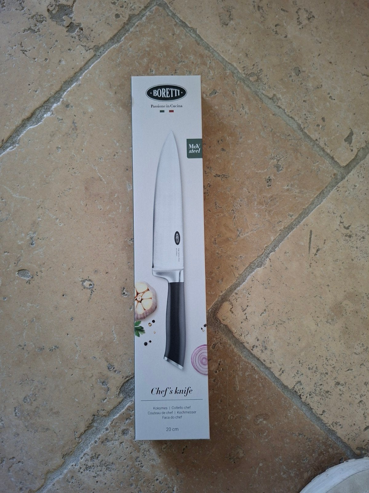 Boretti Chef's mes 20 cm - Roestvrij staal, Overige typen, Ophalen of Verzenden, Metaal, Overige merken