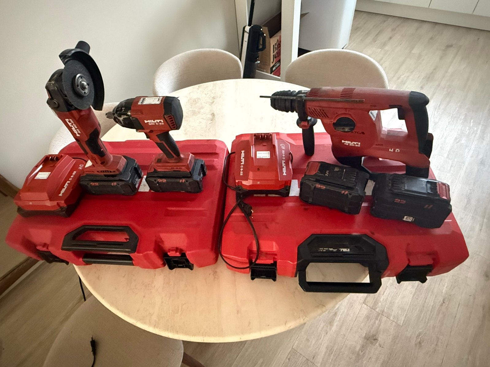 Hilti Nuron Set TE 30-22 + AG 6D-22 + SIW 6-22 | 4 Accu’s, Ophalen of Verzenden, Boor- en/of Breekhamer