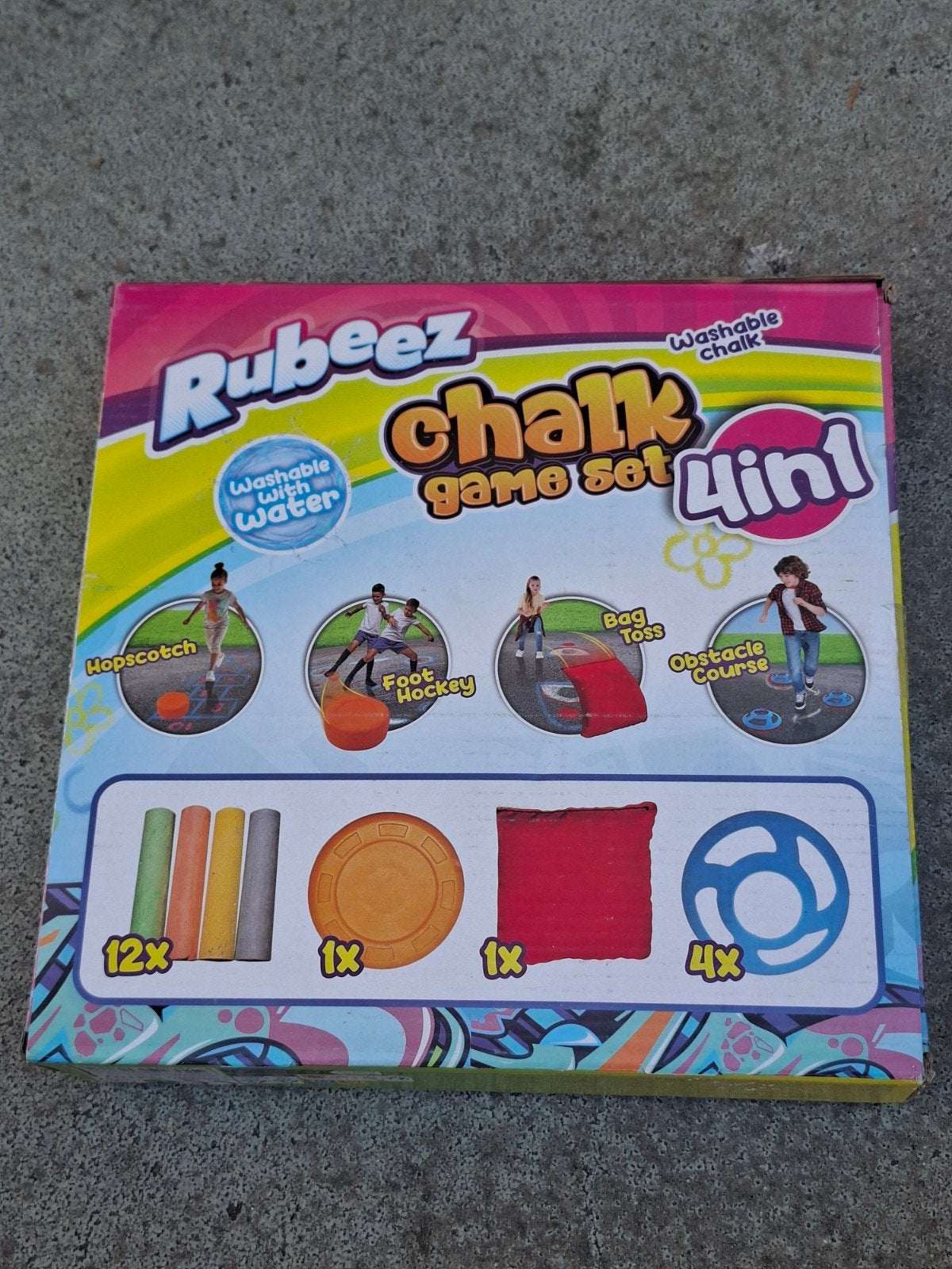 Rubeez Chalk Game Set 4-in-1 - Buitenspeelgoed, Ophalen of Verzenden, Nieuw
