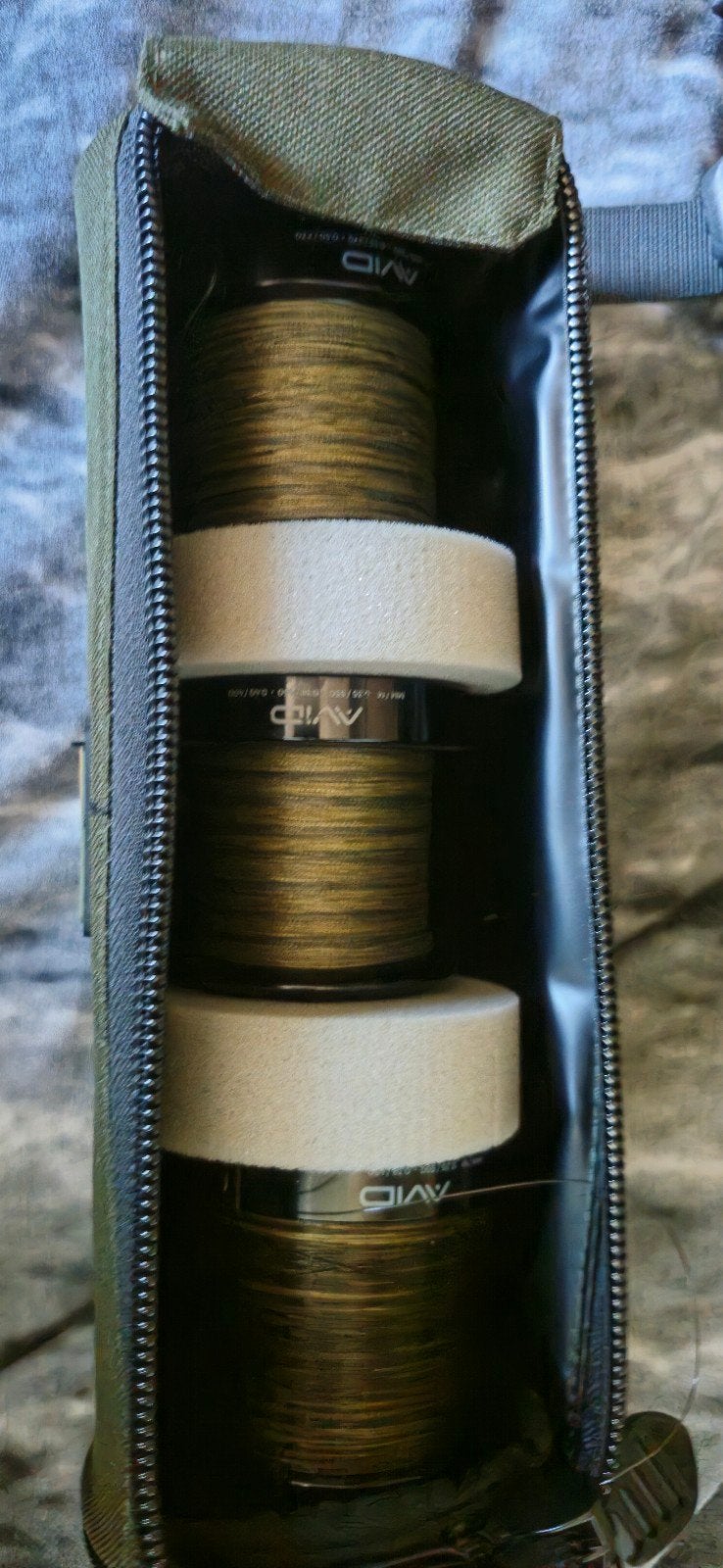 3x avid carp 12000 ACR  spoelen met fox tas, Watersport en Boten, Ophalen of Verzenden, Gebruikt, Overige typen