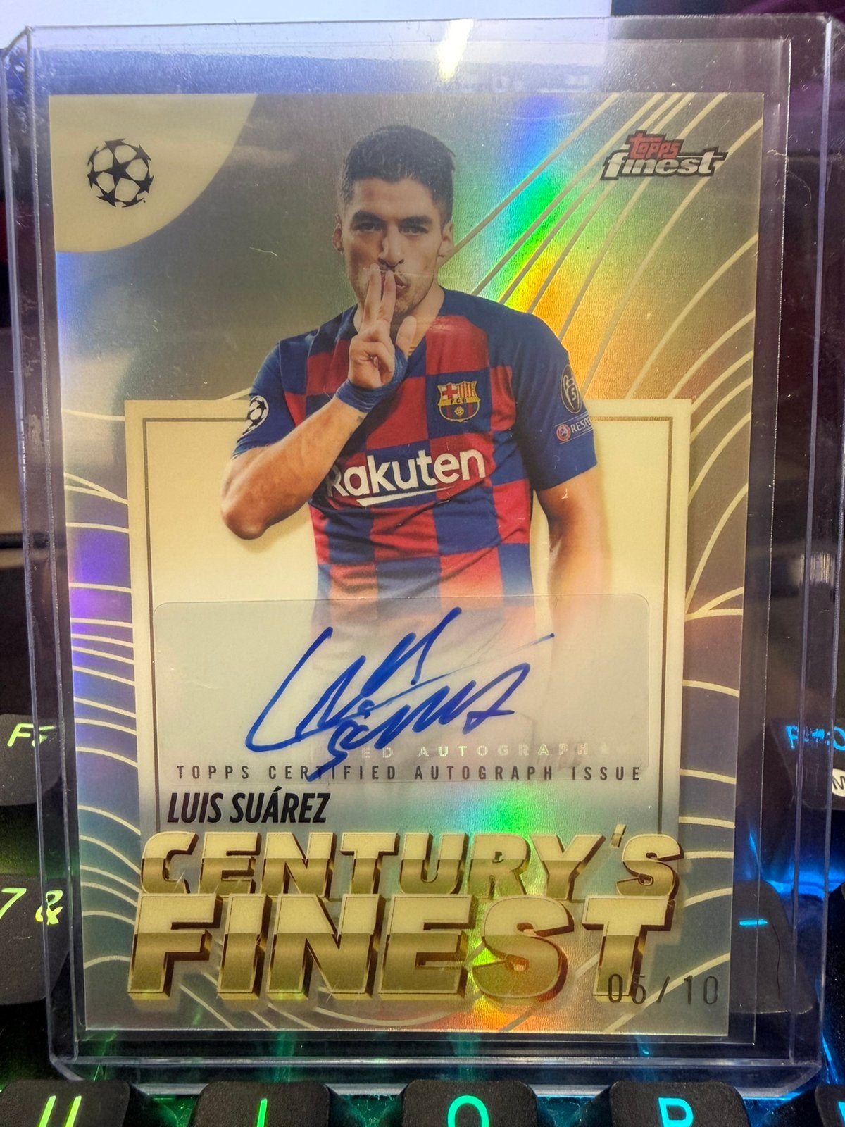 2025-26 Topps Finest UEFA UCC Luis Suárez Auto /10 CFA-LS, Hobby en Vrije tijd, Stickers en Plaatjes, Ophalen of Verzenden, Nieuw