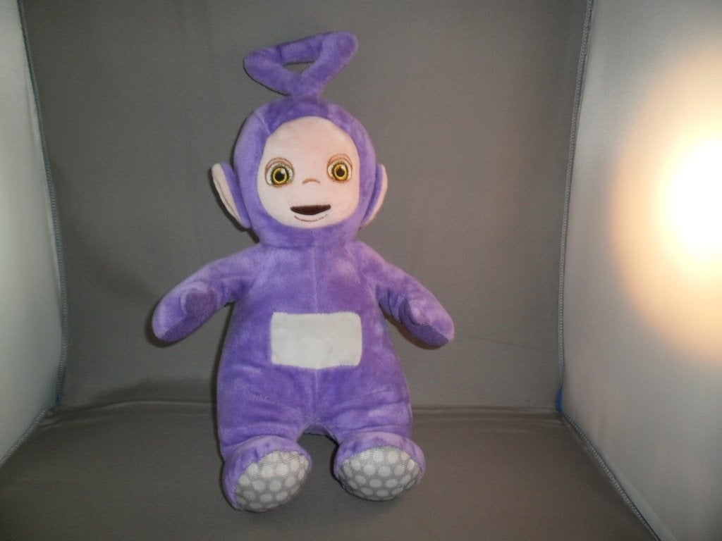 teletubbies dipsy paars grijs op buik 34 cm geborduurde ogen, Paars, Overige merken, Overige karakters, Overige typen