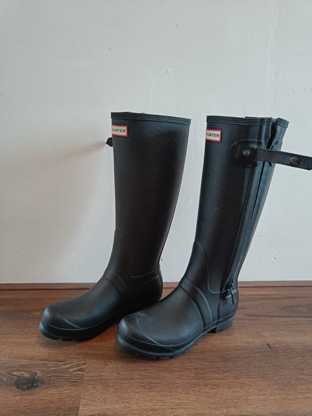 Hunter regenlaarzen met rits, maat 38, Kleding | Dames, Schoenen, Zwart, Ophalen of Verzenden, Regenlaarzen, Hunter