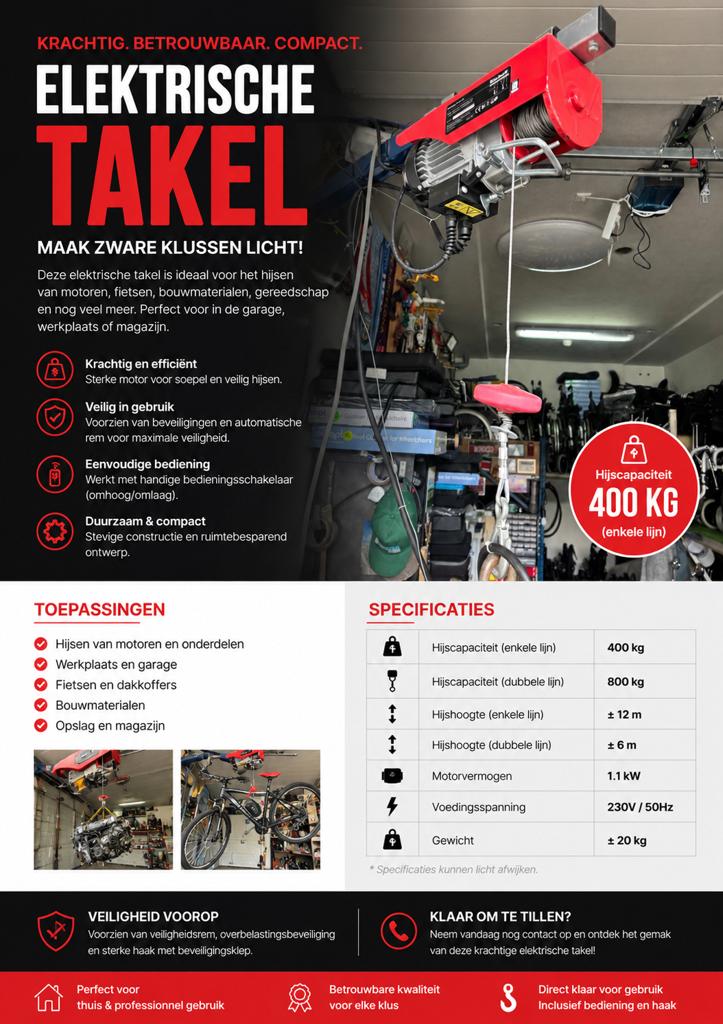 Electrische takel , werkend te zien, Meer info ☎️0️⃣6️⃣➖2️⃣0️⃣9️⃣0️⃣1️⃣0️⃣4️⃣0️⃣, Ophalen of Verzenden, Zo goed als nieuw, Duitsland ?