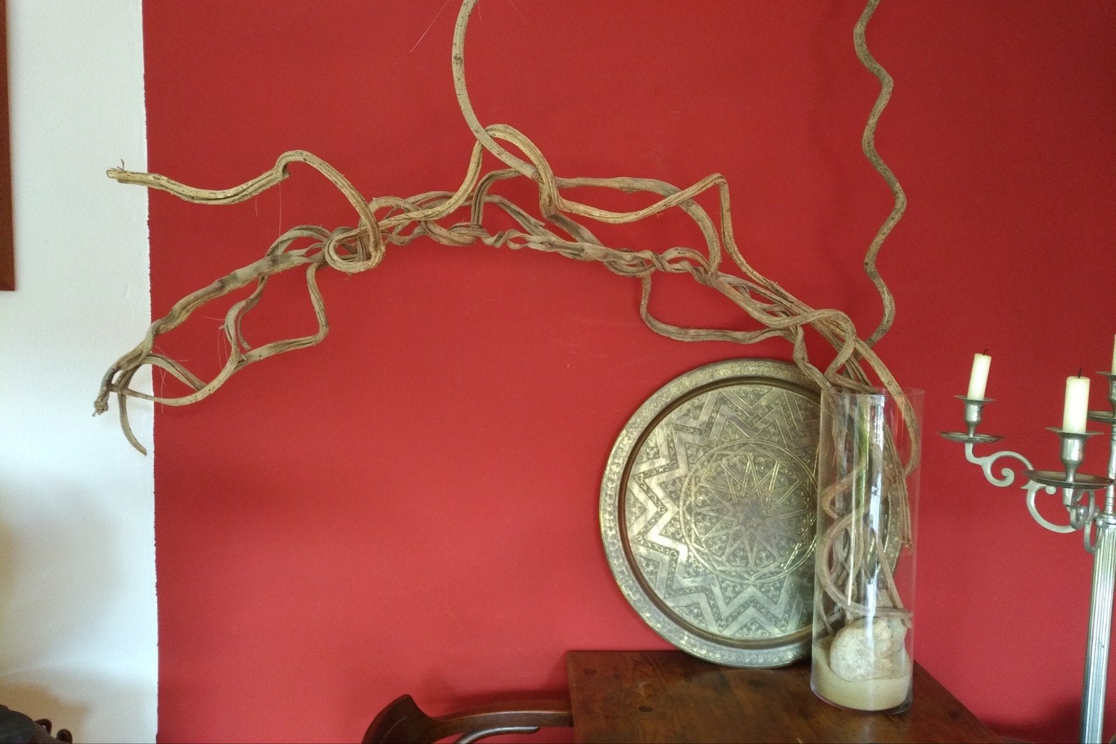Grote houten lianen takken in vaas ter decoratie, Ophalen