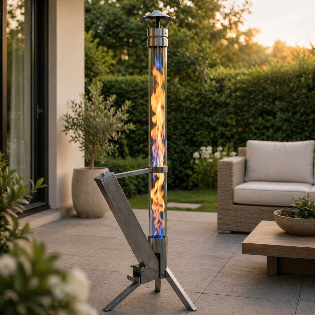 Pellet Terras Heater - Terrasverwarmer - Sfeervolle Vlam, Tuin en Terras, Elektrisch, Vloer, Nieuw, Ophalen of Verzenden