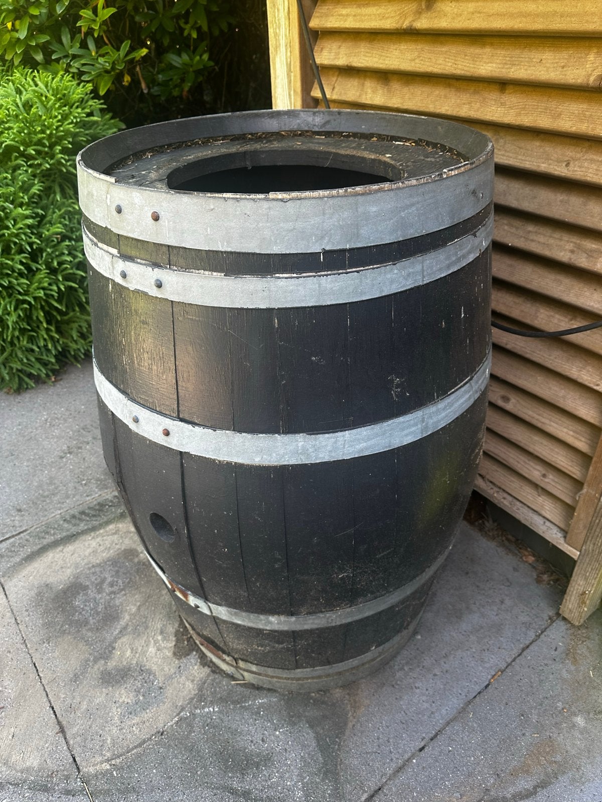 Groot decoratief wijnvat - Ideaal voor tuin of terras, Ophalen, Hout, Landelijk, Gebruikt
