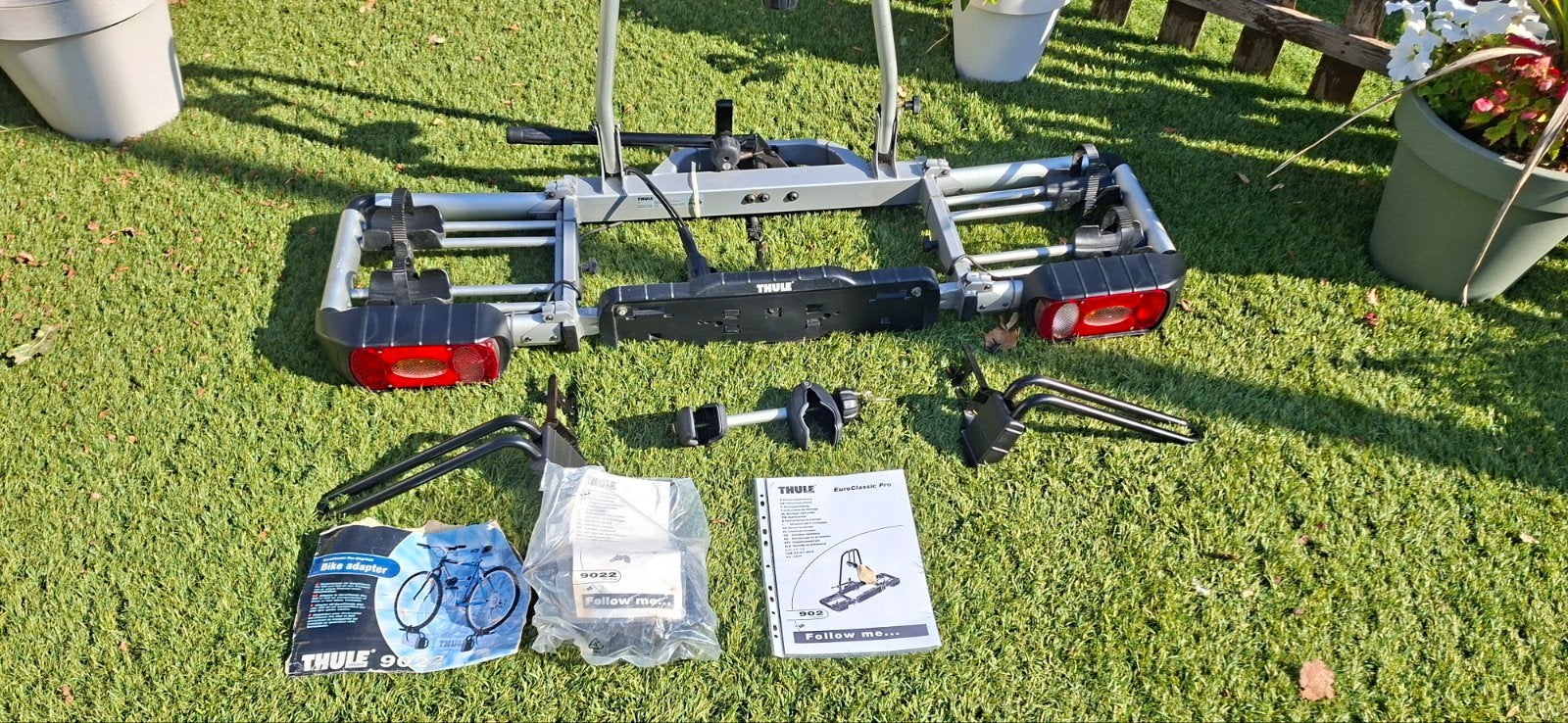 Thule EuroClassic 902 Pro+uitbreiding 3de fiets, opvouwbaar, Auto diversen, Ophalen, 3 fietsen of meer, Elektrische fiets, Zo goed als nieuw