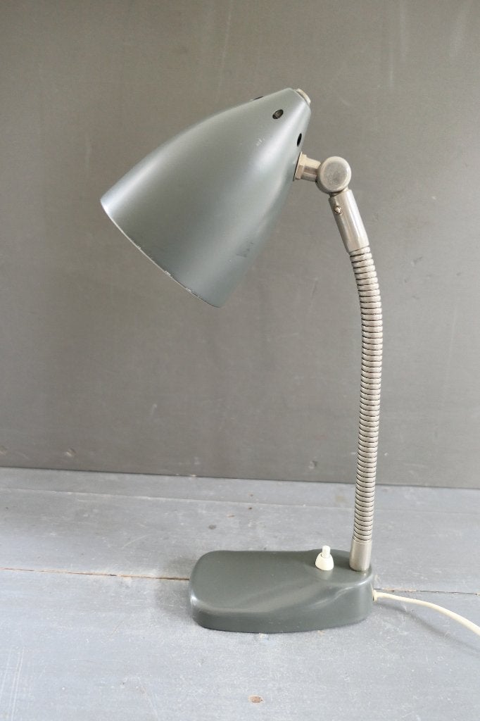Vintage Hala Zeist bureaulamp lamp design Herman Busquet, Bureaulamp, Verzenden, Grijs, Metaal