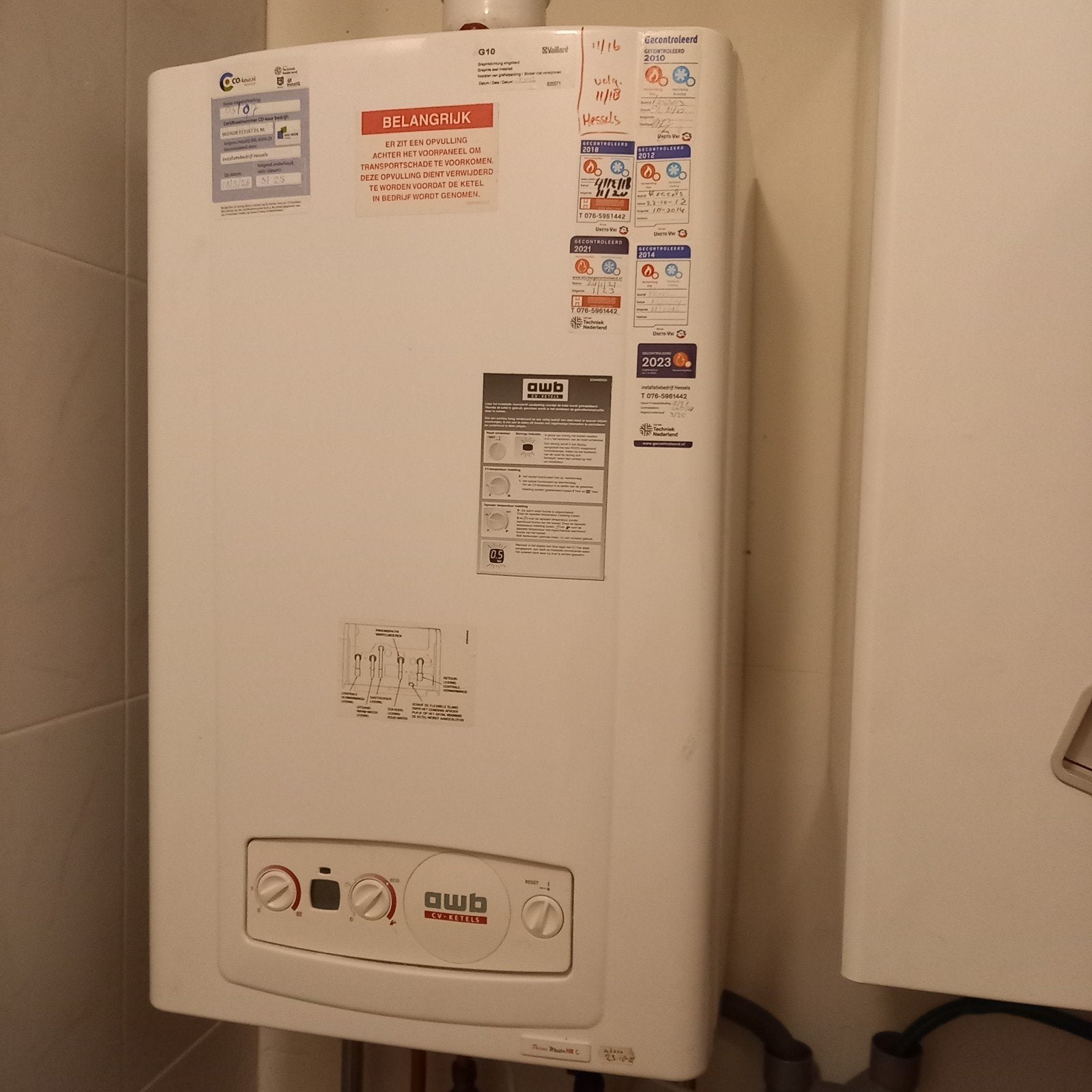 AWB Combiketel - Betrouwbare Verwarming, Ophalen, Gebruikt, Hoog rendement (Hr), Cv-ketel of Combi-ketel