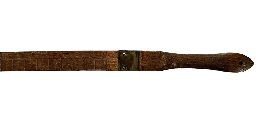 163. Houten meetstok met koperbeslag, 18e eeuw, Ophalen