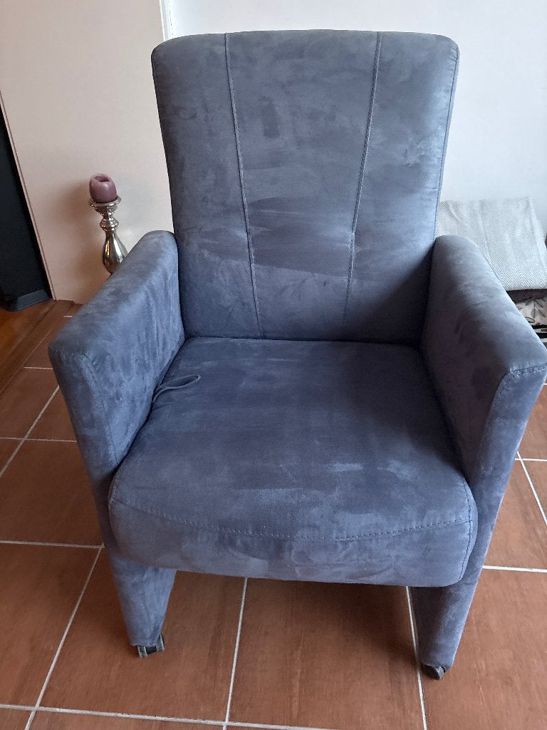 4 stoelen  blauw rug verstelbaar in 3 standen, Ophalen, 50 tot 100 cm, 50 tot 100 cm, Zo goed als nieuw