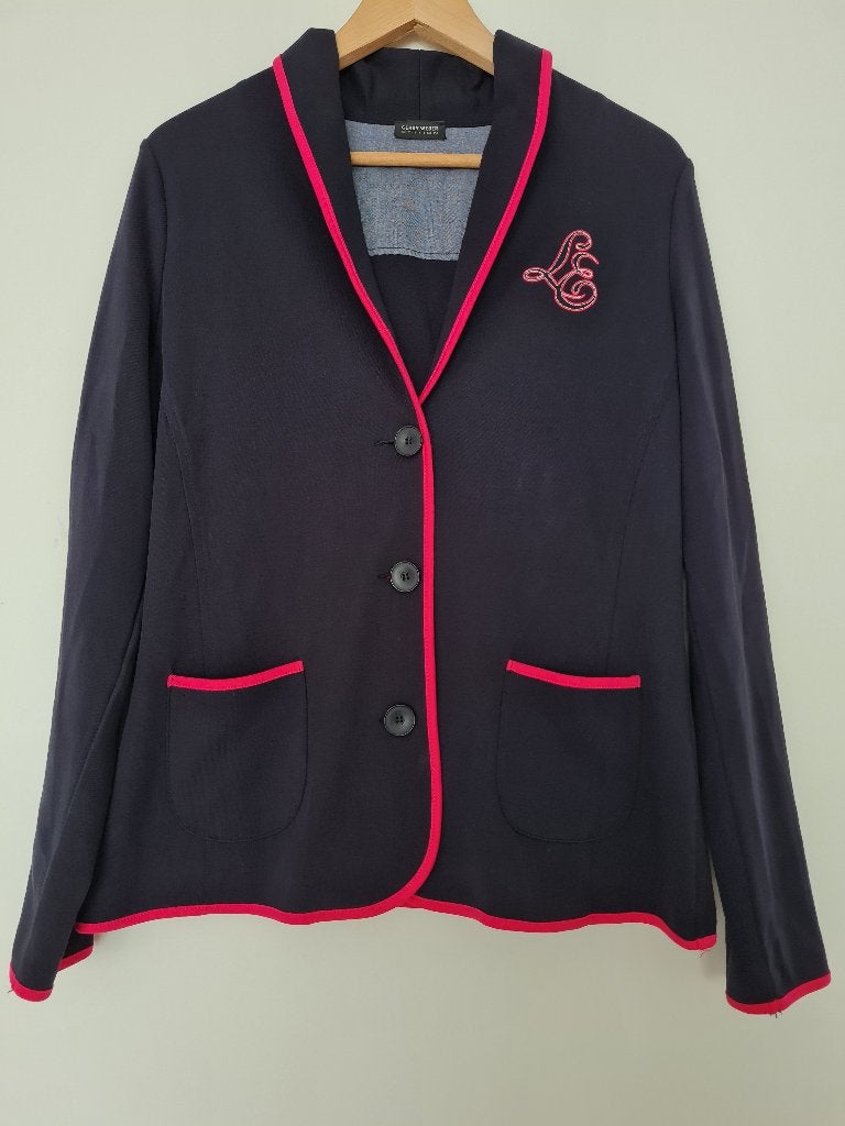 Gerry Weber vest maat 40 blauw met roze bies, Maat 38/40 (M), Blauw, Ophalen of Verzenden, Zo goed als nieuw
