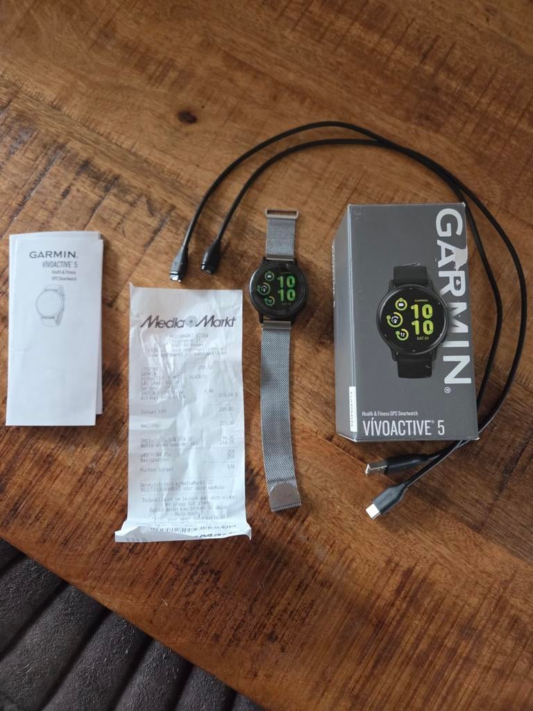 Garmin Vivoactive 5, GARMIN, Zwart, Ophalen of Verzenden, Zo goed als nieuw