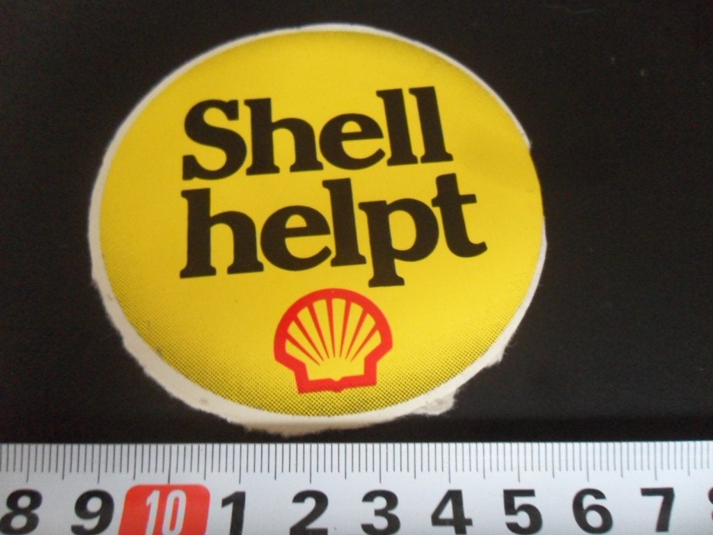 sticker shell helpt, Verzamelen, Ophalen of Verzenden, Zo goed als nieuw