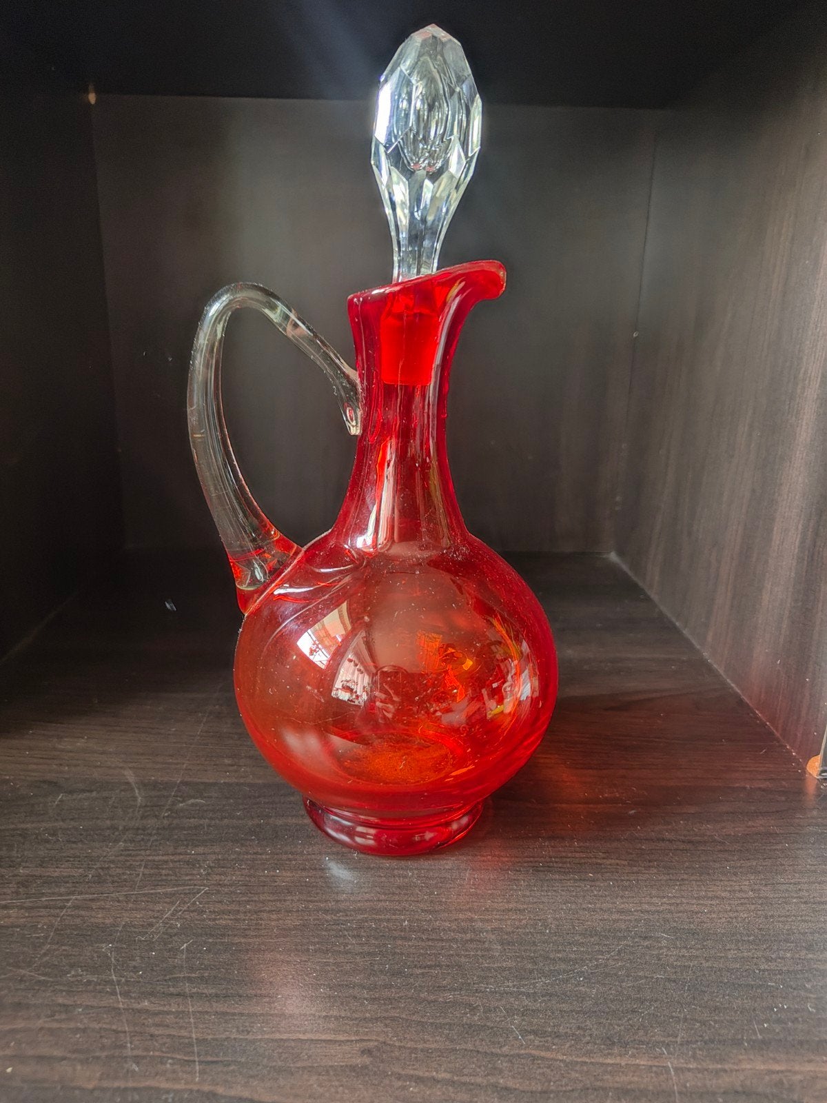 Victoriaanse Boheemse Cranberry Rode Karaf cadmium glas, Ophalen of Verzenden