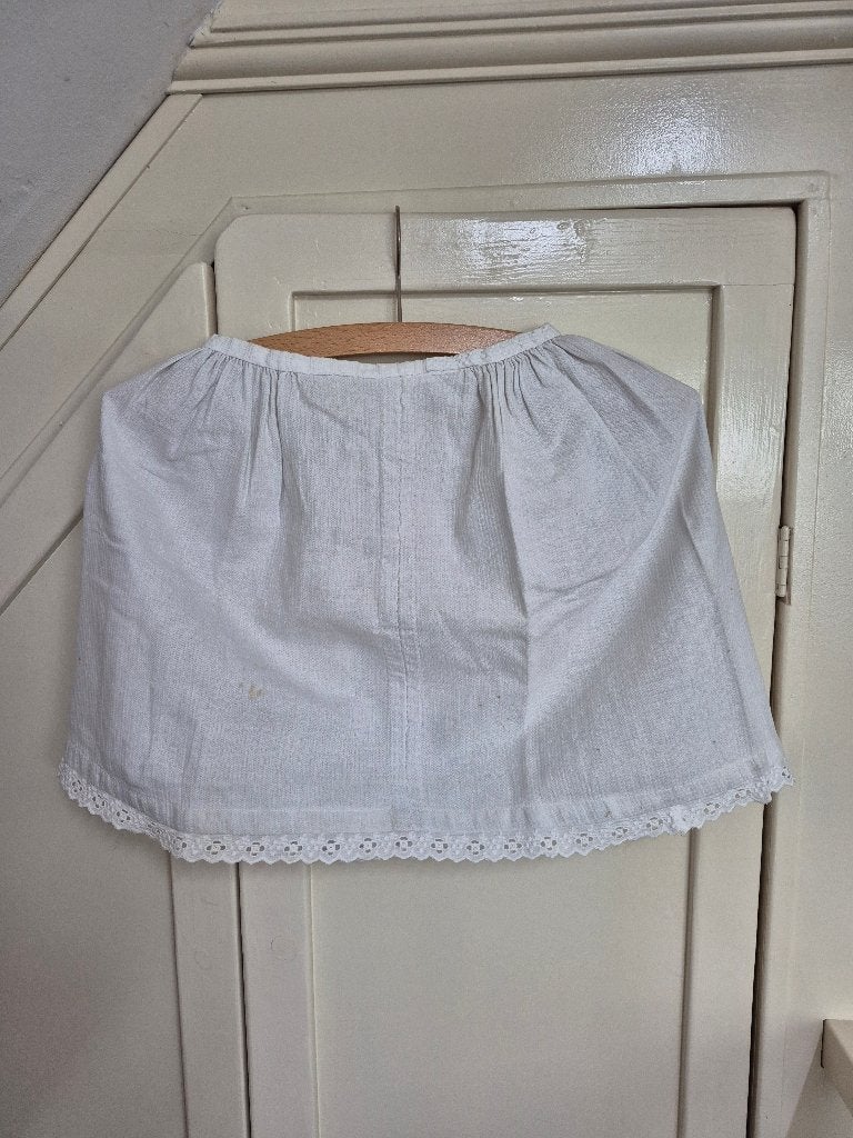 Antieke witte katoenen onderrok met broderie anglaise, Ophalen of Verzenden, Dames