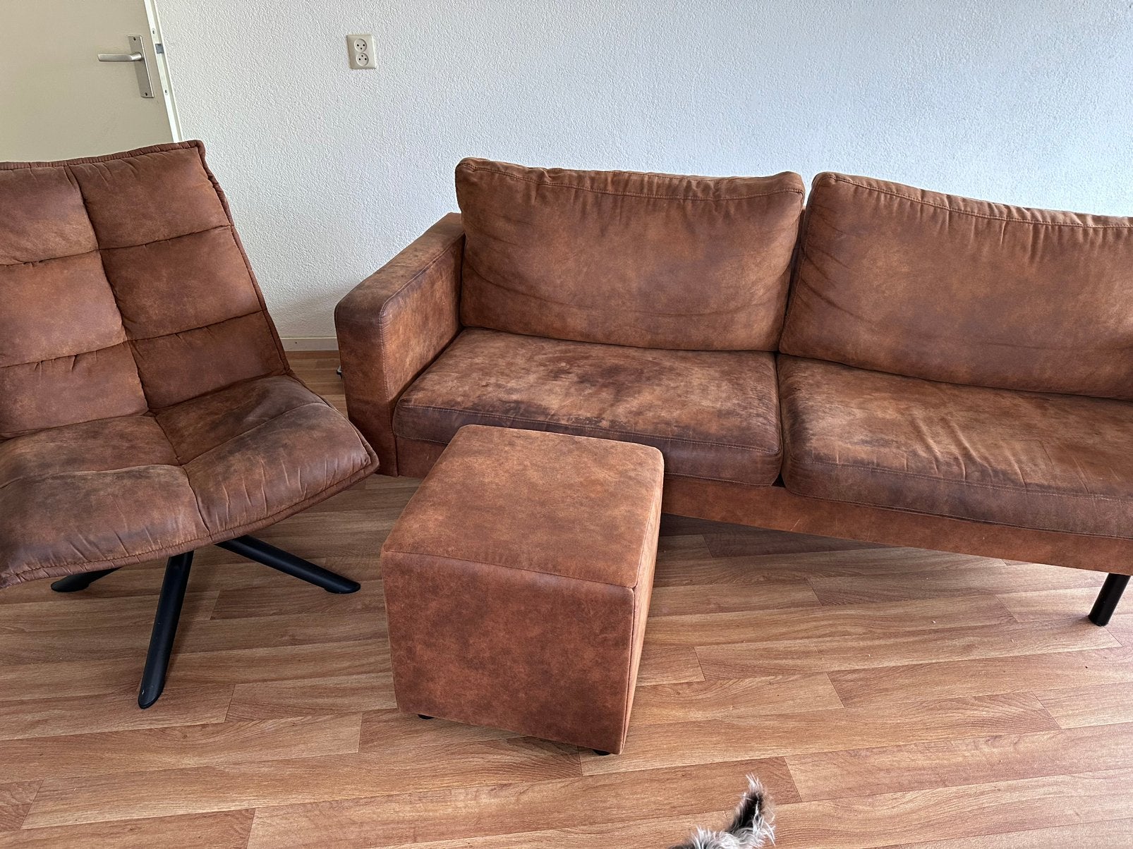 Gratis bank suede, Ophalen, Gebruikt, Overige materialen