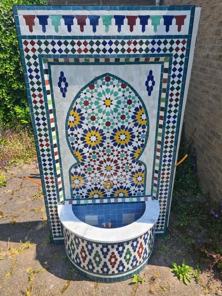 Handgemaakte Marokkaanse Zellige Fontein - Nieuw, Tuin en Terras, Waterpartijen en Fonteinen, Ophalen, Nieuw, Overige materialen