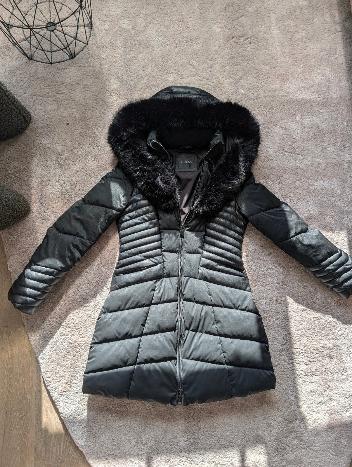 Guess jas nieuwste seizoen, 1x gepast, Kleding | Dames, Maat 38/40 (M), Guess, Zwart, Nieuw