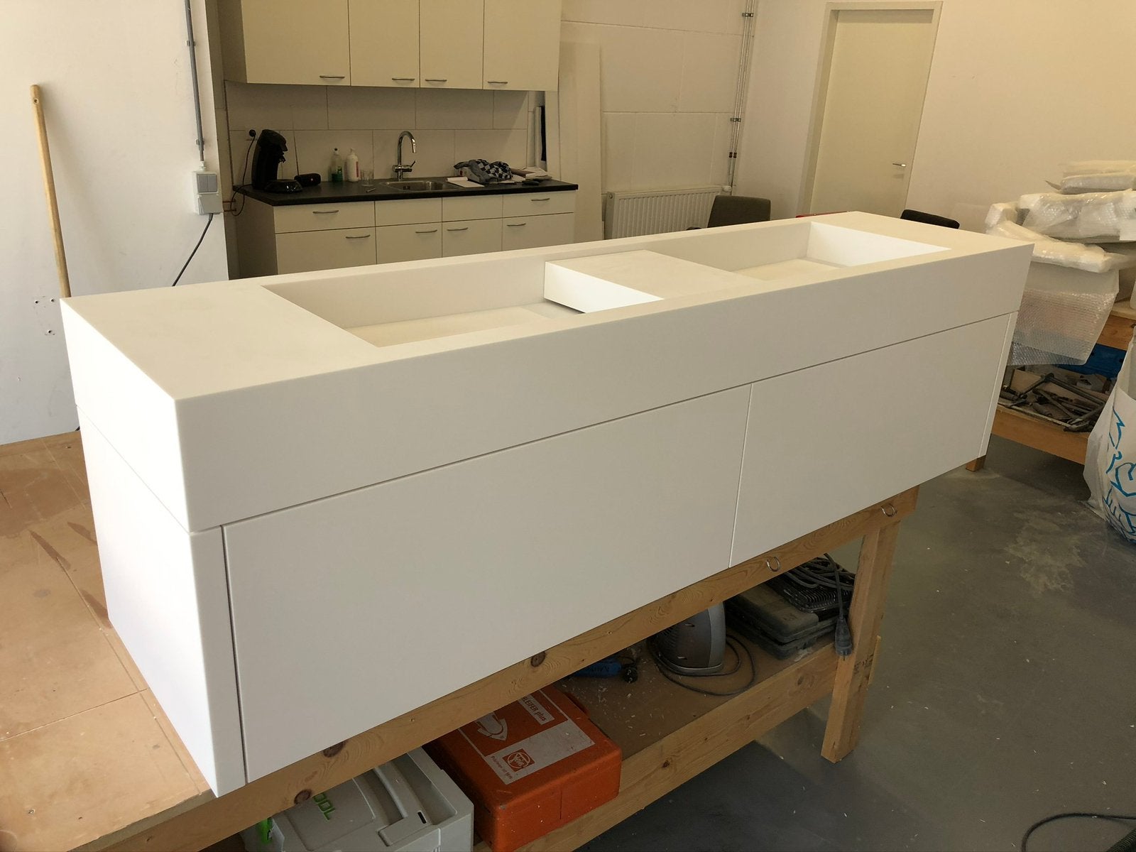 Corian solid surface badkamermeubel 1.60 mtr, Ophalen, 150 tot 200 cm, Nieuw, Minder dan 100 cm