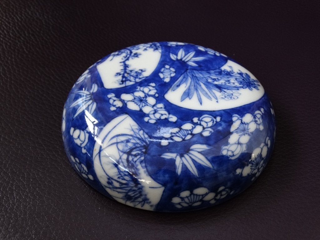 Schaaltje of deksel van pot, porselein, China, blauw wit, Ophalen of Verzenden