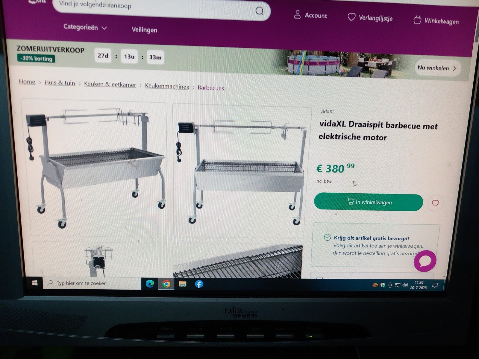 vidaXL Draaispit barbecue met elektrische motor, Ophalen, Nieuw, VidaXL
