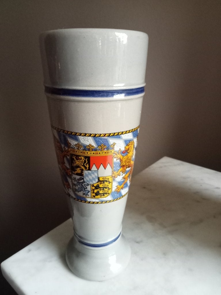 Originele Gerz 0,5 l. bierpul met wapenschild, Ophalen of Verzenden, Zo goed als nieuw, Pul(len), Overige merken