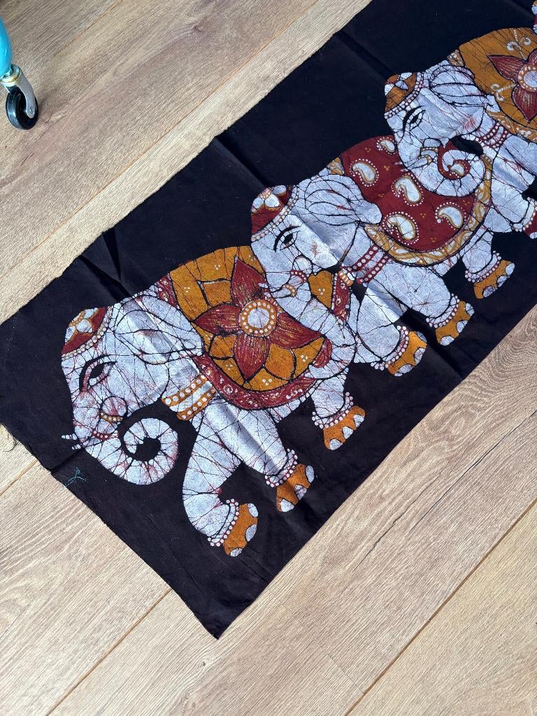 Wandkleed uit Kenia met olifanten, Ophalen of Verzenden