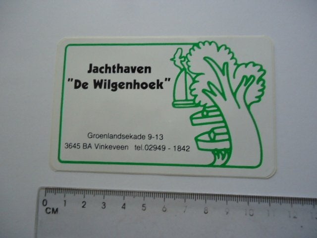 sticker oud Vinkeveen WILGENHOEK jachthaven scheepswerf werf, Verzenden, Zo goed als nieuw, Bedrijf of Vereniging