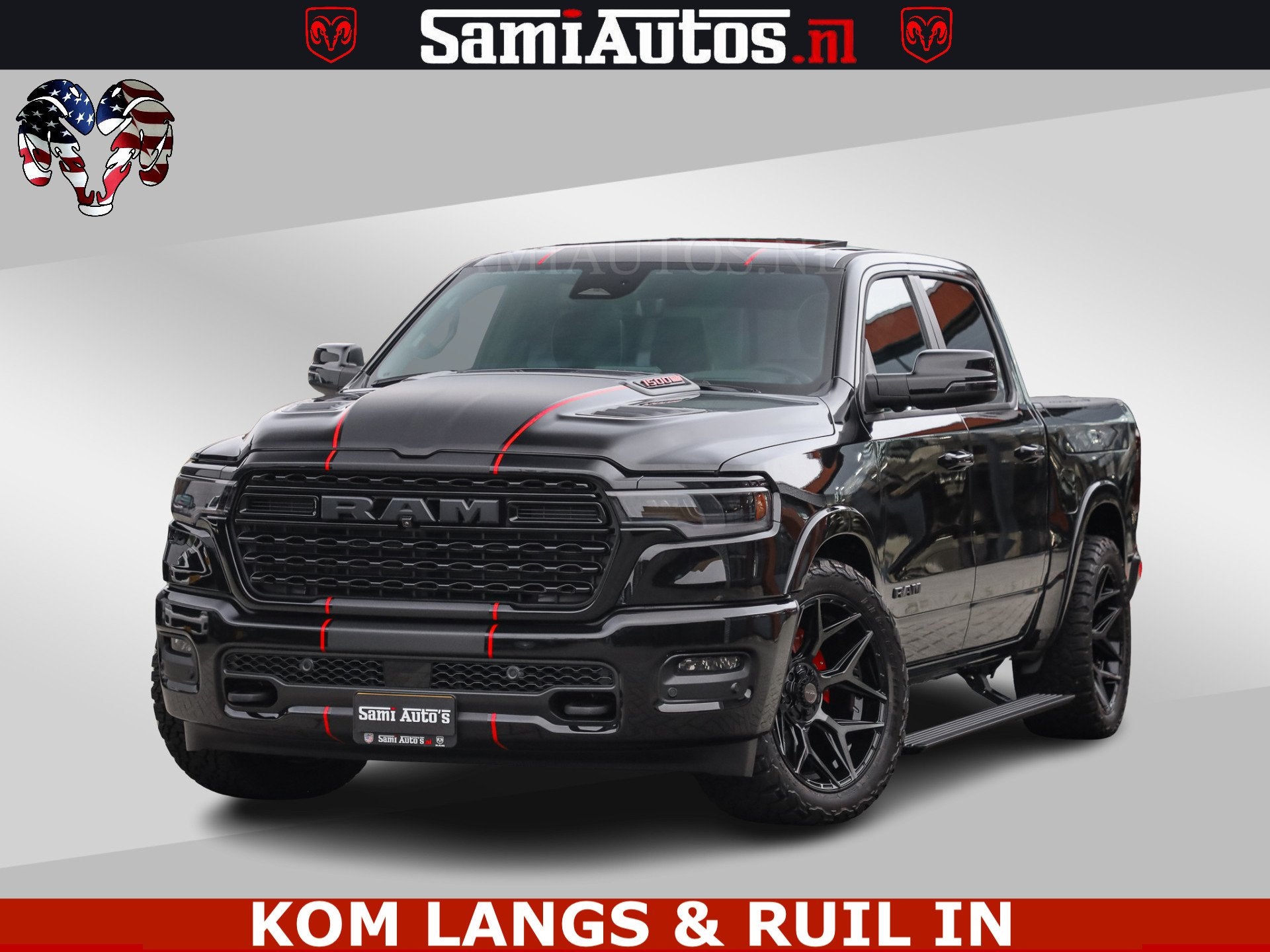 Dodge Ram 1500 Limited Night H.O 540HP 706Nm | Massage + Ful, Automaat, Met garantie (alle), Zwart, Leder