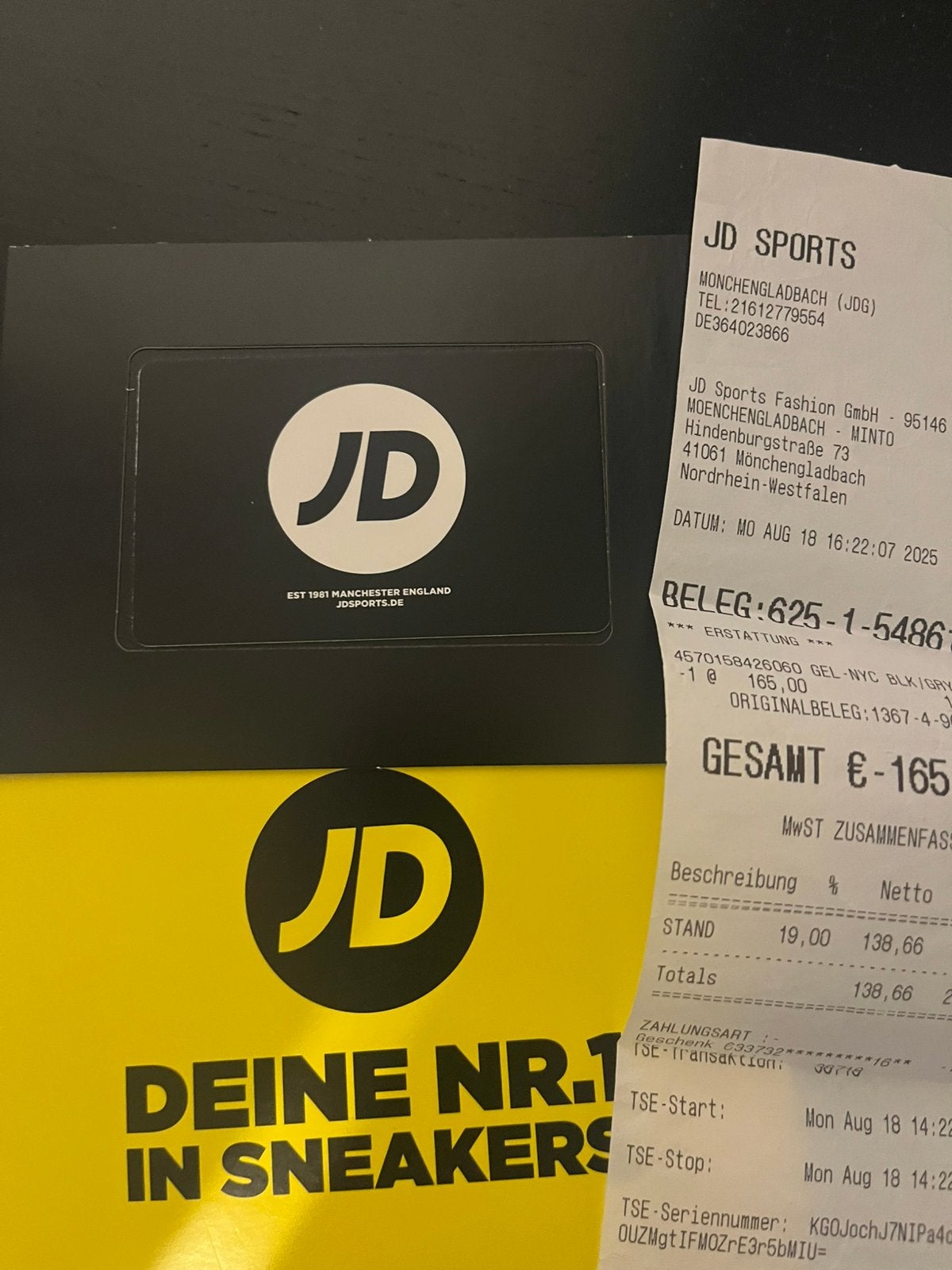 Waardebon jd sport Duitsland t.w.v. €165, Ophalen of Verzenden, Zo goed als nieuw, 12 inch