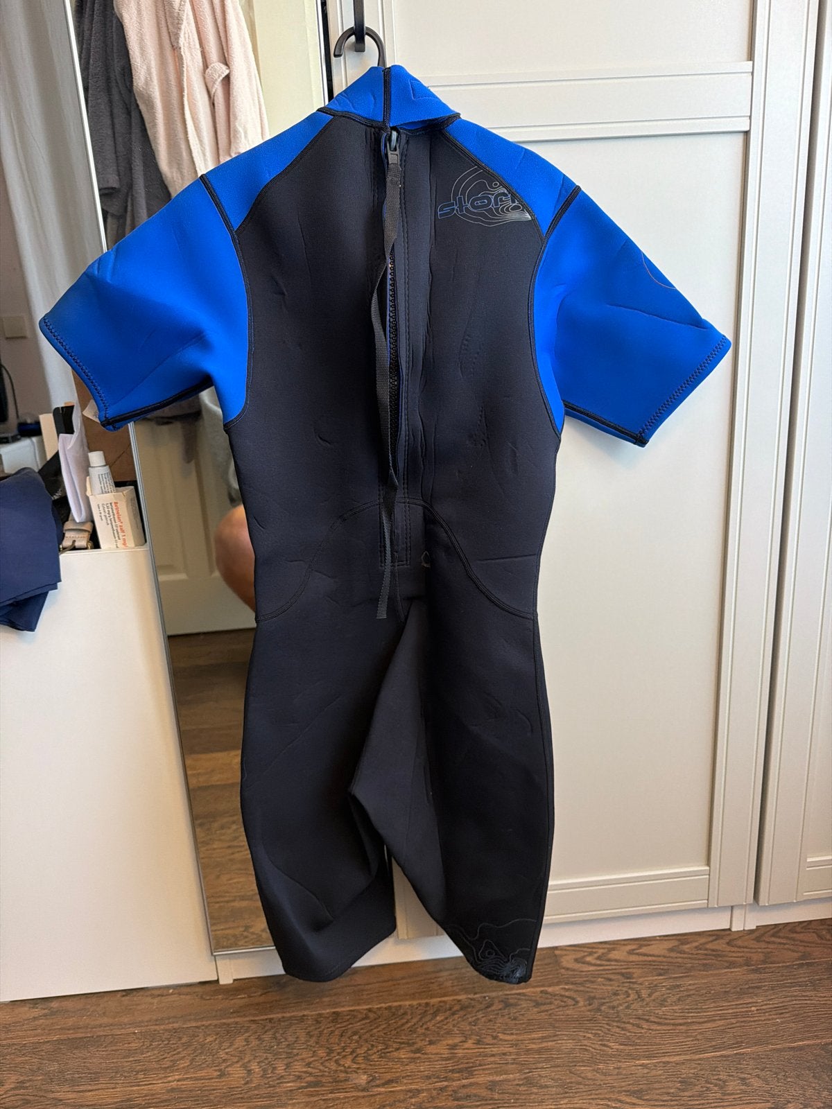 Surfpak 50/M - Blauw/Zwart - shorty, Ophalen of Verzenden, Zo goed als nieuw, Dame of Heer, Wetsuit